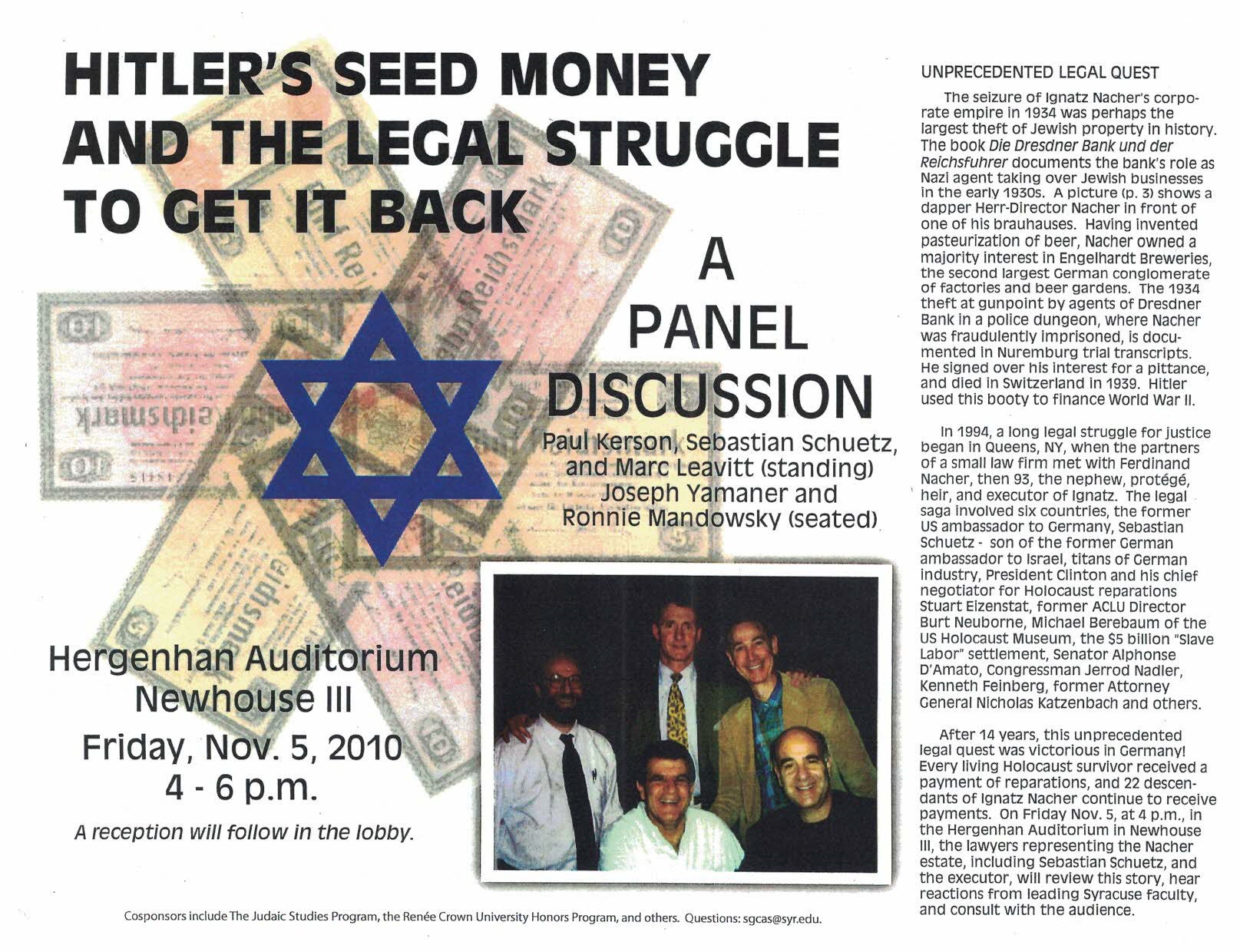 Hitler Seed Money article Joseph N. Yamaner and Associates in Queens NY